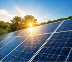 Wind turbines and solar panels